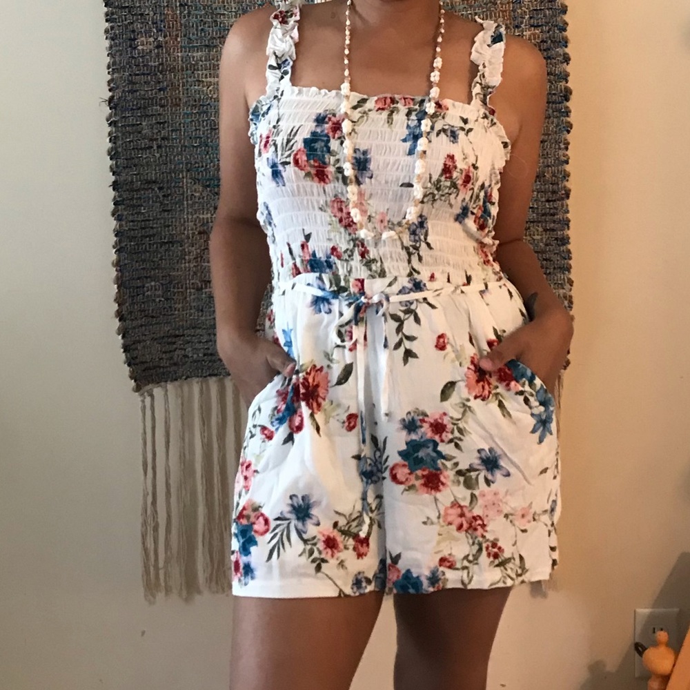Lily Rose white floral Romper